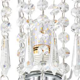 Living and Home E27 Screw Silver Crystal Beaded Shade Table Lamp 39cm - Size: 39 x 20 x 20cm - Silvery + Clear - Wilko - thumbnail 6