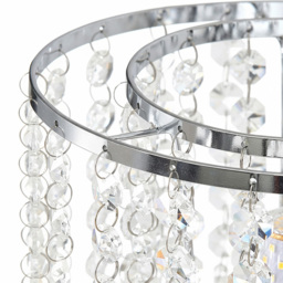 Living and Home E27 Screw Silver Crystal Beaded Shade Table Lamp 39cm - Size: 39 x 20 x 20cm - Silvery + Clear - Wilko - thumbnail 7