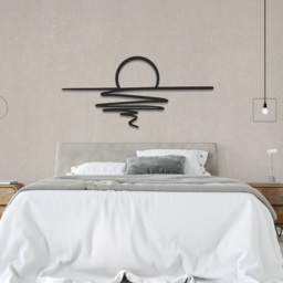 Decortie Sunset Abstract Black Metal Line Art Wall Decor - Size: 3.5 x 75 x 1.3cm - Wilko - thumbnail 3
