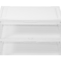 H&O Direct 3 Shelf Transparent Foldable Storage Box with Magnetic Doors - Size: 71 x 57 x 38cm - White - Wilko - thumbnail 5