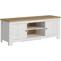 Florence Celesto 2 Door 2 Shelf White and Oak TV Unit - Size: 48 x 154 x 58cm - Furniture to Go - Wilko - thumbnail 3