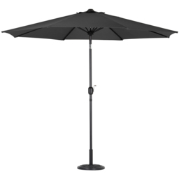 Living and Home Black Round Crank Tilt Parasol with Floral Round Base 3m - Size: 240 x 300 x 300cm - Wilko