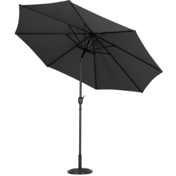 Living and Home Black Round Crank Tilt Parasol with Floral Round Base 3m - Size: 240 x 300 x 300cm - Wilko - thumbnail 5