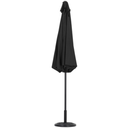 Living and Home Black Round Crank Tilt Parasol with Floral Round Base 3m - Size: 240 x 300 x 300cm - Wilko - thumbnail 4