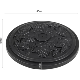 Living and Home Black Round Crank Tilt Parasol with Floral Round Base 3m - Size: 240 x 300 x 300cm - Wilko - thumbnail 7