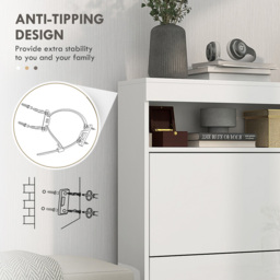 HOMCOM 2 Flip Drawer White Shoe Cabinet - Size: 99.5 cm x 24 x 80cm - Wilko - thumbnail 7