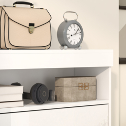 HOMCOM 2 Flip Drawer White Shoe Cabinet - Size: 99.5 cm x 24 x 80cm - Wilko - thumbnail 4