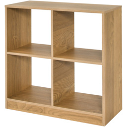 Costway 4 Cube Natural Wooden Bookshelf - Size: 4 Shelf - Cream - Wilko - thumbnail 3