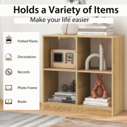 Costway 4 Cube Natural Wooden Bookshelf - Size: 4 Shelf - Cream - Wilko - thumbnail 7