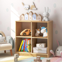 Costway 4 Cube Natural Wooden Bookshelf - Size: 4 Shelf - Cream - Wilko - thumbnail 5