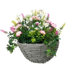 Faux Floral Hanging Ivy Wall Basket - Wilko - thumbnail 4