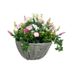 Faux Floral Hanging Ivy Wall Basket - Wilko - thumbnail 3