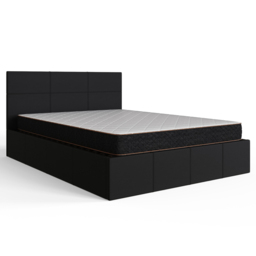 GFW Small Double Black Faux Leather End Lift Ottoman Bed with Memory Pocket Spring Mattress - Wilko - thumbnail 5