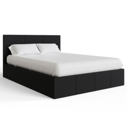 GFW Small Double Black Faux Leather End Lift Ottoman Bed with Memory Pocket Spring Mattress - Wilko - thumbnail 4