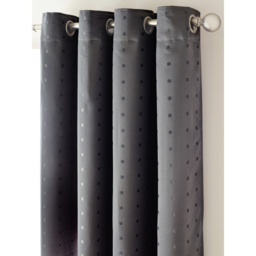 Alan Symonds Madison Charcoal Ring Top Curtain 168 x 229cm - Size: W 168 x D 229cm - Grey - Wilko - thumbnail 3