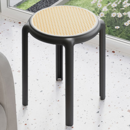 Living and Home Black Plastic Backless Stacking Stool 6 Pack - Size: 45 x 34 x 34cm - Wilko