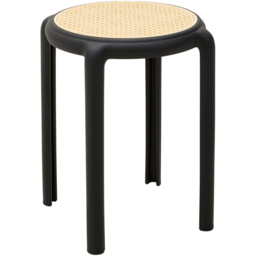 Living and Home Black Plastic Backless Stacking Stool 6 Pack - Size: 45 x 34 x 34cm - Wilko - thumbnail 3