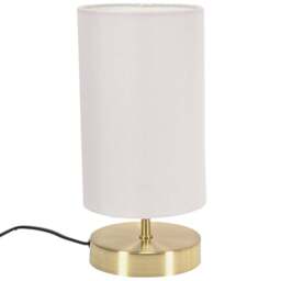 ValueLights Francis White Shade Gold Touch Table Lamp and Bulb - Size: 24.5 x 12 x 12cm - Wilko