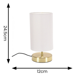 ValueLights Francis White Shade Gold Touch Table Lamp and Bulb - Size: 24.5 x 12 x 12cm - Wilko - thumbnail 6