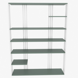 Decorotika Jeni 6 Shelf Green and White Bookcase - Size: 160 x 120 x 29.6cm - Multi - Wilko - thumbnail 6