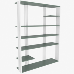 Decorotika Jeni 6 Shelf Green and White Bookcase - Size: 160 x 120 x 29.6cm - Multi - Wilko - thumbnail 3
