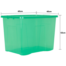 Wham 80L Clear Green Stackable Plastic Crystal Storage Box with Lid 4 Pack - Wilko - thumbnail 6
