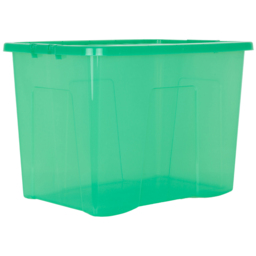 Wham 80L Clear Green Stackable Plastic Crystal Storage Box with Lid 4 Pack - Wilko - thumbnail 4