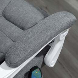 Portland Grey Linen Feel Fabric Swivel Vibration Massage Office Chair - Size: 65 x 70 x 122cm - Wilko - thumbnail 4