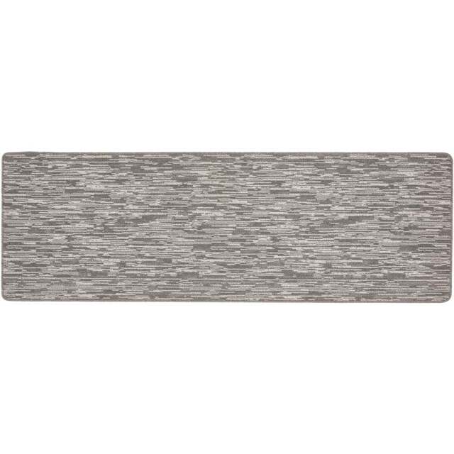 My Mat Silver Broken Stripe Stain Resistant Runner 67 x 200cm - Size: 67 x 200 x 2cm - grey - Wilko - image 1