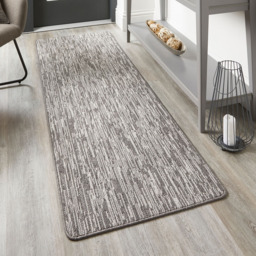 My Mat Silver Broken Stripe Stain Resistant Runner 67 x 200cm - Size: 67 x 200 x 2cm - grey - Wilko - thumbnail 3