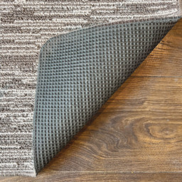 My Mat Silver Broken Stripe Stain Resistant Runner 67 x 200cm - Size: 67 x 200 x 2cm - grey - Wilko - thumbnail 5