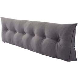 Living and Home Dark Grey Corduroy Wedge Headboard Pillow with Side Pocket 180 x 50cm - Size: 50 x 180 x 20cm - Wilko - thumbnail 1