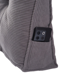 Living and Home Dark Grey Corduroy Wedge Headboard Pillow with Side Pocket 180 x 50cm - Size: 50 x 180 x 20cm - Wilko - thumbnail 6