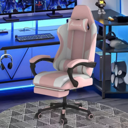 Alivio Pink Ergonomic Massage Gaming Chair - Size: 124 x 65.5 x 62cm - Wilko - thumbnail 1