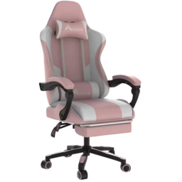 Alivio Pink Ergonomic Massage Gaming Chair - Size: 124 x 65.5 x 62cm - Wilko - thumbnail 3