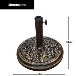 Samuel Alexander Bronze Parasol Base 9kg - Size: 45 x 45 x 35cm - Metal - Wilko - thumbnail 7