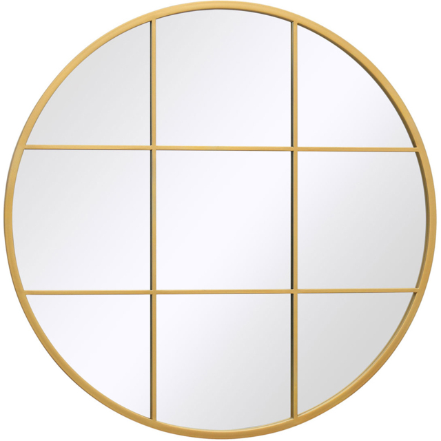 MirrorOutlet The Circulus Gold Metal Round Window Garden Wall Mirror 80 x 80cm - Size: 80 x 80 x 3cm - Wilko - image 1