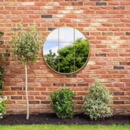 MirrorOutlet The Circulus Gold Metal Round Window Garden Wall Mirror 80 x 80cm - Size: 80 x 80 x 3cm - Wilko - thumbnail 6