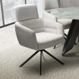 Polaris Set of 2 Corduroy White Swivel Chair - Shankar - Wilko