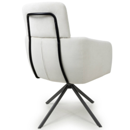 Polaris Set of 2 Corduroy White Swivel Chair - Shankar - Wilko - thumbnail 4