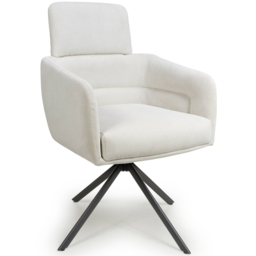 Polaris Set of 2 Corduroy White Swivel Chair - Shankar - Wilko - thumbnail 3