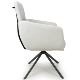 Polaris Set of 2 Corduroy White Swivel Chair - Shankar - Wilko - thumbnail 5