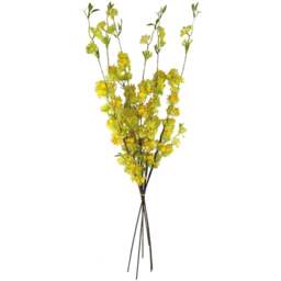 Leaf Yellow Blossom Artificial Spray Stem 100cm 6 Pack - Size: 100 x 10 x 10cm - Wilko