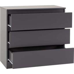 Seconique Malvern 3 Drawer Grey Chest of Drawers - Wilko - thumbnail 5