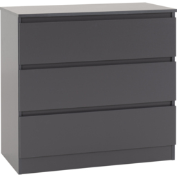 Seconique Malvern 3 Drawer Grey Chest of Drawers - Wilko - thumbnail 3