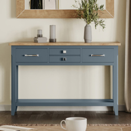 Baumhaus Signature 4 Drawer Single Shelf Blue Small Console Table - Wilko - thumbnail 6