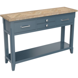 Baumhaus Signature 4 Drawer Single Shelf Blue Small Console Table - Wilko - thumbnail 3