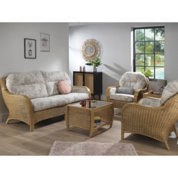 Desser Centurion 3 Seater Leafy Natural Rattan Sofa - Multi - Wilko - thumbnail 5