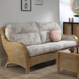 Desser Centurion 3 Seater Leafy Natural Rattan Sofa - Multi - Wilko