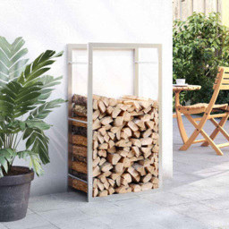 vidaXL Silver Stainless Steel Firewood Log Holder 94 x 50 x 28cm - Wilko - thumbnail 3